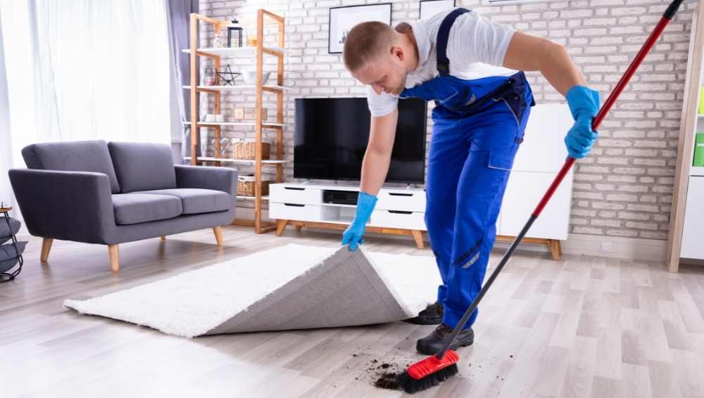 Remove dirt, hair before mopping